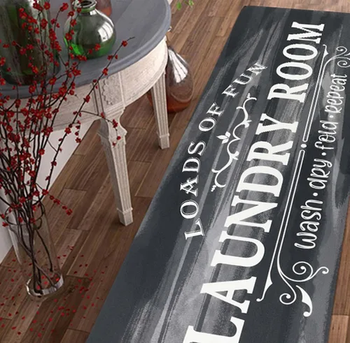 Vista 6 de Falflor Alfombra de pasillo de lavandería de 20 x 59 pulgadas, antideslizante, impermeable, alfombra de entrada duradera para cocina, lavadero