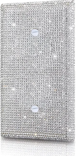 Vista 8 de Gaocai 1 pieza Placas de pared con diamantes de imitación brillantes Cubierta de interruptor de luz Placa decorativa de pared con palanca única