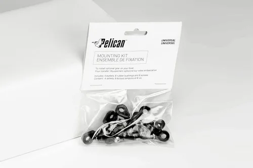 Vista 2 de Pelican Kit de aparejo de accesorios para kayak, fácil de fijar accesorios y equipos, 20 piezas, bucles elásticos para cubierta de amarre, ojo