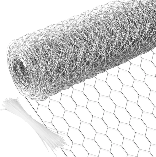 Vista 14 de Malla de alambre para pollos de 4 pulgadas x 590.5 pulgadas, red de alambre para aves de corral, malla galvanizada hexagonal, barrera de cerca