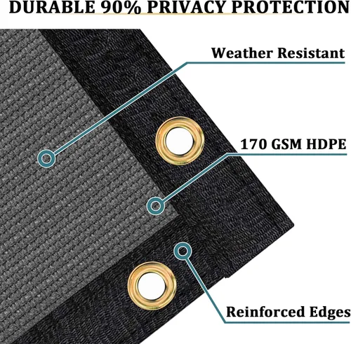 Vista 2 de Shade&Beyond Pantalla de Privacidad para Cerca de 6' X 50' Pies, Malla de Cercado Resistente de 170 GSM, Cubierta de Red de Sombra para Pared