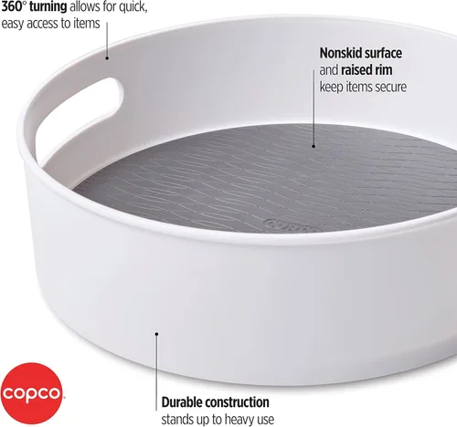 Vista 3 de Copco - Mesa giratoria antideslizante de almacenamiento, 12 pulgadas, color gris