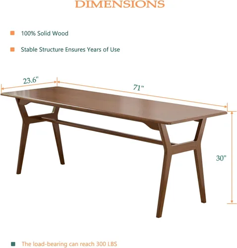 Vista 2 de Escritorio de estudio de madera maciza, mesa de computadora doble larga de 71 pulgadas para oficina en casa, estación de trabajo de PC para 2