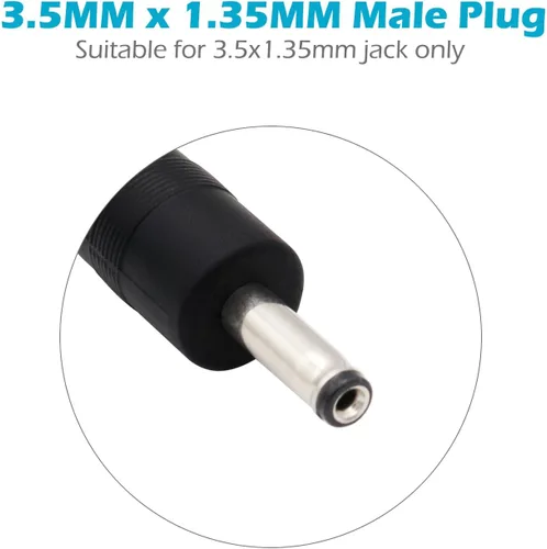 Vista 2 de Cable de alimentación de CC macho a macho, paquete de 4 unidades de 1 pie de 0.138 in x 0.053 in de enchufe de CC Cable adaptador de fuente