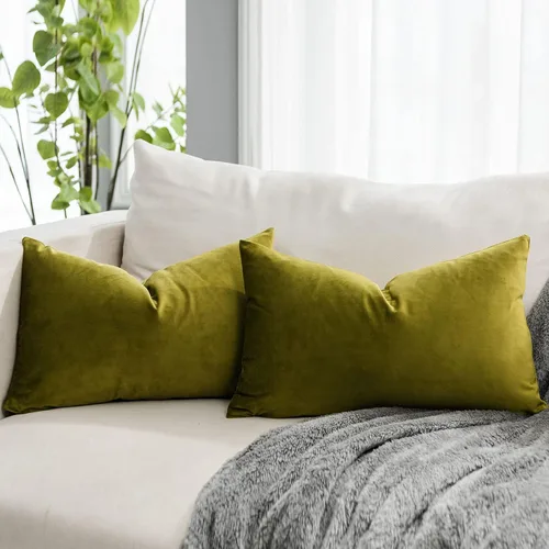 Vista 55 de Juego de 2 fundas de almohada de terciopelo suave negro de 14 x 14 pulgadas para sofá, cama, sala de estar, fundas decorativas de lujo cuadradas