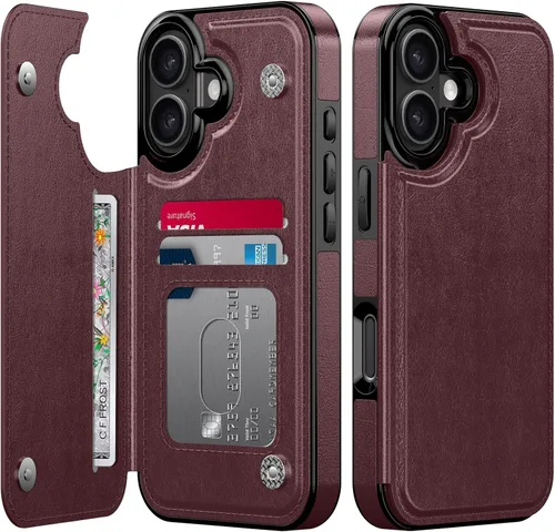 Vista 1031 de LETO para iPhone 15 Pro Funda tipo cartera - Tapa tipo folio con patada - Diseños de moda - Tarjetero - Funda protectora para mujeres y niñas - 6.1