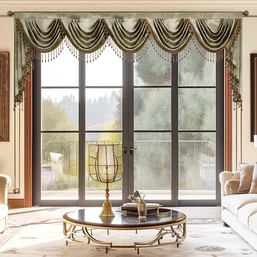 Vista 66 de VOGOL Cenefa de cortinas de terciopelo grueso para dormitorio, cenefas de cascada de lujo con aislamiento térmico dorado para sala de estar formal