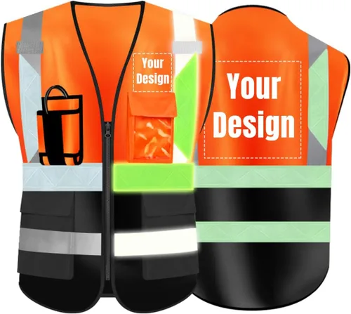 Vista 9 de YOWESHOP El chaleco reflectante de la seguridad de la alta visibilidad modifica el uniforme al aire libre del trabajo