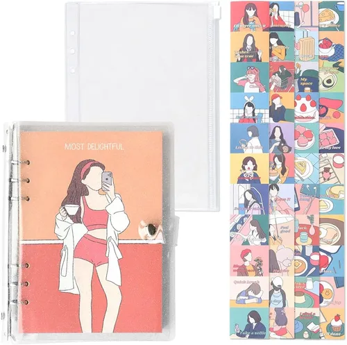 Vista 22 de Monolike A5 FALL IN NEWTRO Ver.2 Diary Set, Be full of happiness - Academic Planner Weekly & Monthly Planner with PVC Cover, Zipper bag, Sticker