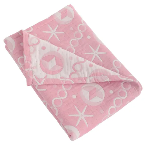Vista 23 de NTBAY Manta de muselina de algodón de 3 capas de gran tamaño, 45 x 60 pulgadas, manta reversible de jacquard para guardería, súper suave y térmica