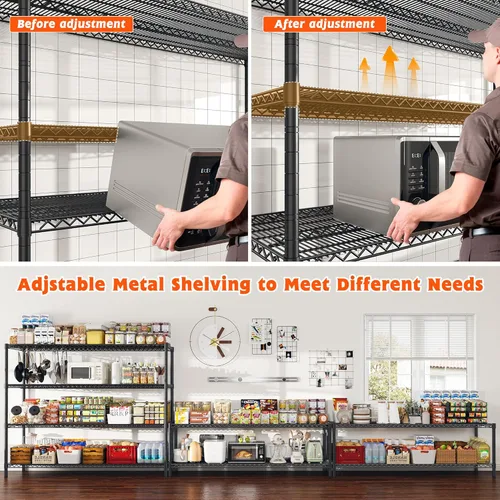 Vista 5 de REIBII Estantería de almacenamiento de 60" de ancho 2878LBS Unidad de estante de metal con ruedas Estantería de garaje resistente Estanterías