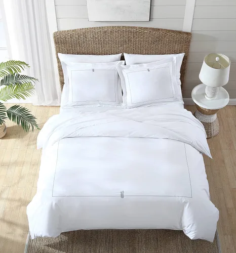 Vista 2 de Tommy Bahama - Juego de funda de edredón tamaño King, ropa de cama reversible de algodón con fundas a juego y cierre de botón, decoración del hogar