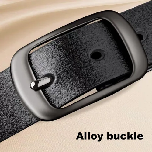 Vista 2 de West Leathers Paquete de 2 cinturones para mujer, piel de vaca a la moda con hebilla de alfiler para pantalones de mezclilla