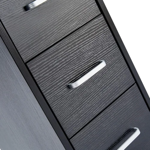 Vista 8 de Goujxcy Escritorio de manicura de uñas para técnico, estación de mesa de uñas de spa de salón de madera con gabinete, cajones, ruedas controlables