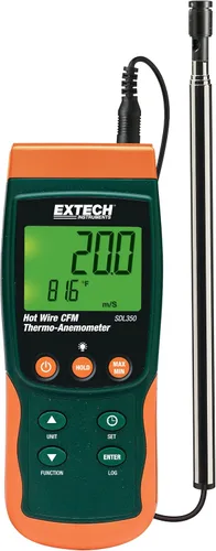 Extech Termoanemómetro y registrador de datos de alambre caliente SDL350
