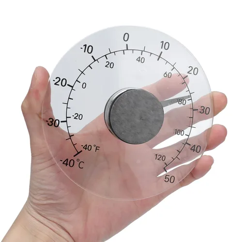 Termómetro de ventana para exteriores, termómetro para ventana adhesiva, temperatura para interiores y exteriores, impermeable, esfera transparente