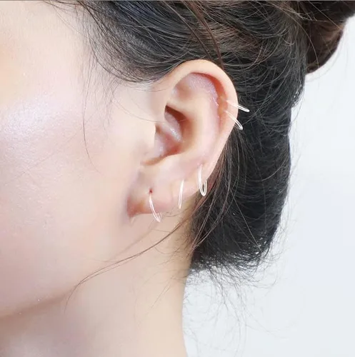 Vista 6 de Anicina Anillos transparentes para la nariz para el trabajo, retenedor de piercing transparente de herradura, retenedor de tabique de plástico