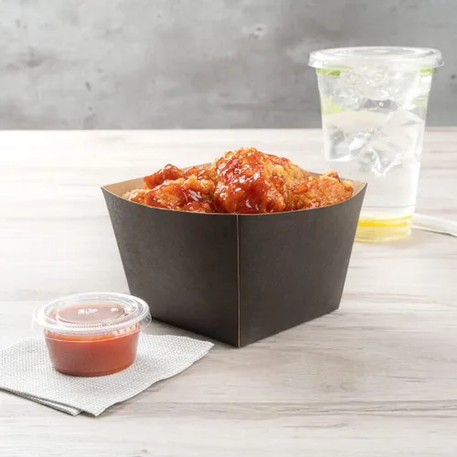 Vista 6 de Restaurantware Bio Tek - Cajas de palomitas de maíz de 5.3 x 3.3 pulgadas, 200 cajas cuadradas de mini golosinas, diseño abierto, revestimiento