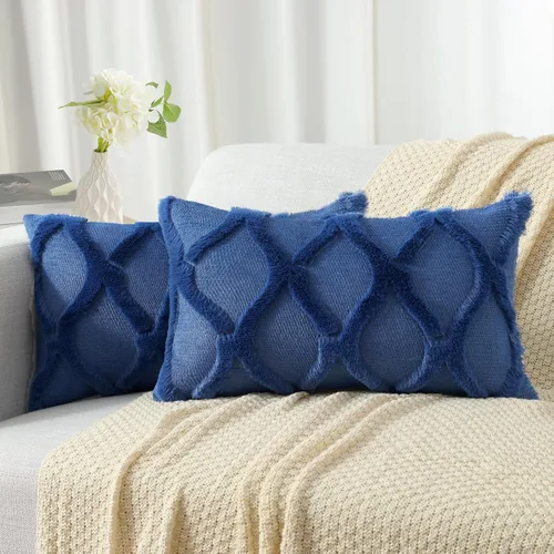 Vista 50 de decorUhome - Juego de 2 fundas de cojín decorativas para primavera de 16 x 16 pulgadas, fundas de almohada afelpadas de lana y piel sintética suave