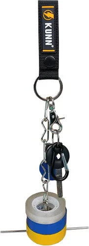 Vista 9 de KUNN Soporte de cinta eléctrica, correa de doble uso, cadena de soporte rápido mejorada para cinturón de herramientas con llavero, bucle a presión