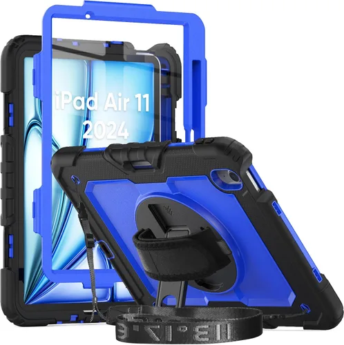 Vista 9 de Herize Funda compatible con iPad Air de 11 pulgadas 2025/2024 con protector de pantalla y soporte para bolígrafo, funda para iPad Air de 7ª/6ª