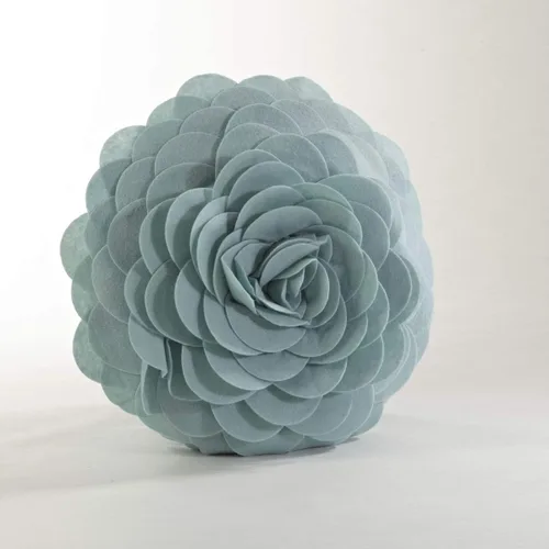 Vista 21 de SARO LIFESTYLE Flower Design - Almohada rellena de poliéster, color aguamarina, 13 pulgadas