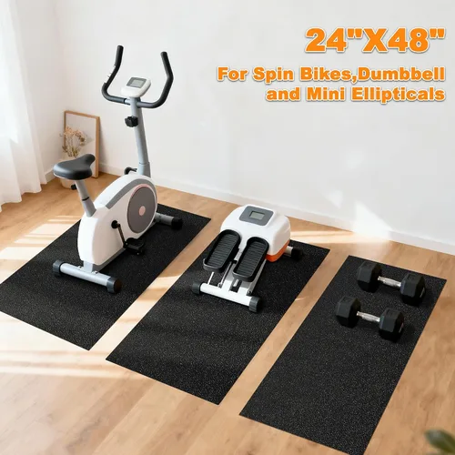 Vista 6 de Alfombrilla de correr Fitvids de 1/4" de espesor, alfombras antideslizantes para gimnasio, almohadilla de protección para el suelo, compatible