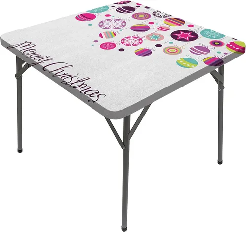 Vista 12 de Mantel de Navidad con bordes elásticos, diseño de pájaro y muñeco de nieve, lavable, a prueba de derrames, se adapta a mesas de 28 x 28 pulgadas