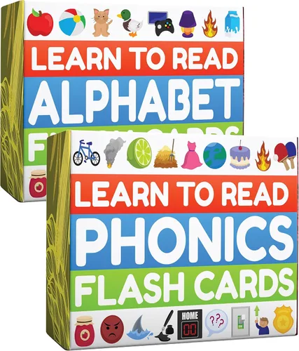 Tarjetas flash Phonics para niños de 4 a 8 años y tarjetas flash del alfabeto para niños de 3 a 6 años