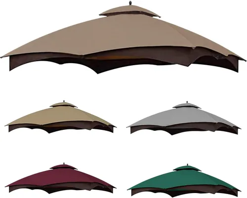 Vista 14 de SCOCANOPY Parte superior de repuesto beige para cenador Lowe's Allen Roth 10X12 Modelo #GF-12S004B-1/#GF-12S004BTO