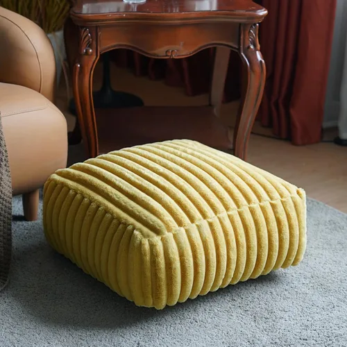 Vista 14 de Funda de puf otomano sin relleno, suave, para almacenamiento, asiento extra, de estilo granja, bohemio, cómodo, reposapiés, 20x20x8 pulgadas