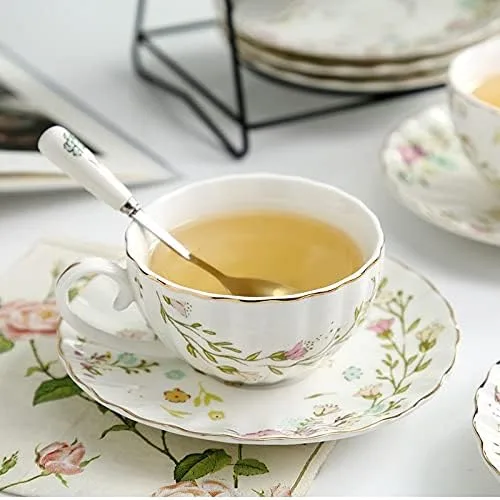Vista 5 de Mug Creative Porcelain Cup and Saucer Ceramics Simple Sets Modern Design Coffee Cups Tazas para Cafe Home Decor Coffe Cup Coffee cup tea cup