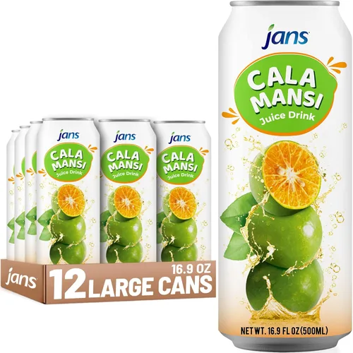Vista 5 de Bebida de jugo de Calamansi, 16.9 onzas (paquete de 12) JANS De extracto de Calamansi 100% puro Sin azúcar añadido, no de concentrado, buena