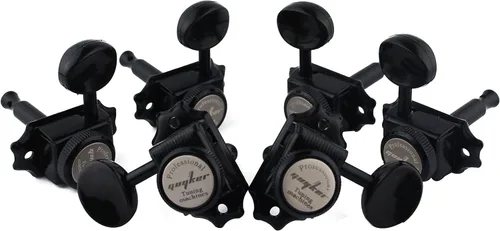 Guyker Afinadores de bloqueo para guitarra (3L + 3R) – Clavijas de afinación de bloqueo vintage de lujo, clavijeros, piezas de repuesto para Negro
