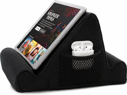 Brookstone - Soporte para tableta de mesa de regazo con espuma viscoelástica, sostiene teléfonos, iPads, lectores de libros electrónicos, 2 ángulos