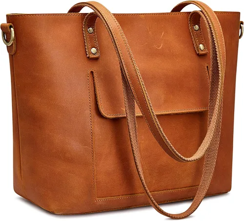 Vista 8 de S-ZONE Bolso bandolera vintage de cuero genuino para mujer