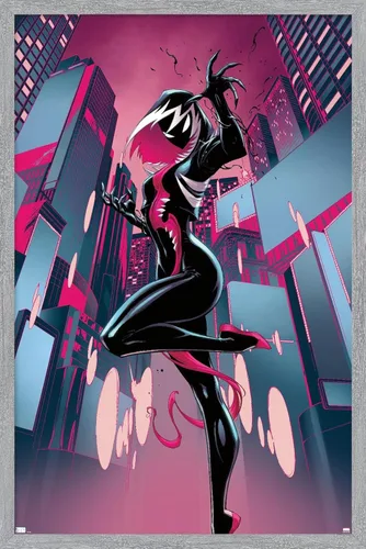 Vista 17 de Trends International Marvel Comics Ghost Spider Venom - Póster de pared de Spider-Gwen #24, 22.4 pulgadas de largo x 14.7 W, versión enmarcada