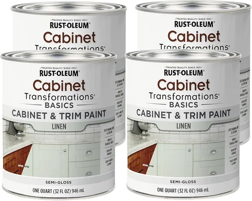 Vista 10 de Rust-Oleum 372012 Transformations Basics - Pintura para gabinetes y molduras, cuarto de galón, color negro