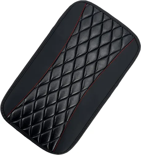 Almohadilla de cuero impermeable para consola central de automóvil, protector de funda de asiento para reposabrazos, cómodos accesorios para el Negro