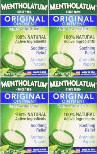 Vista 2 de Mentholatum Pomada Original Alivio Calmante, Vapores Aromáticos - 1 oz (Paquete de 4)