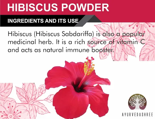 Vista 2 de AYURVEDASHREE Flor de hibisco en polvo 50gm
