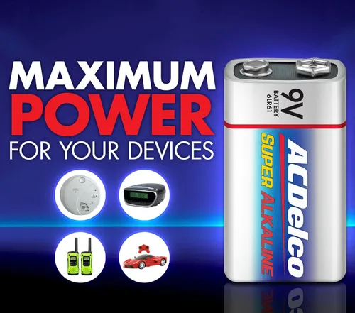 Vista 4 de ACDelco - 24 baterías de 9 voltios, batería súper alcalina de máxima potencia, 7 años de vida útil, embalaje resellable
