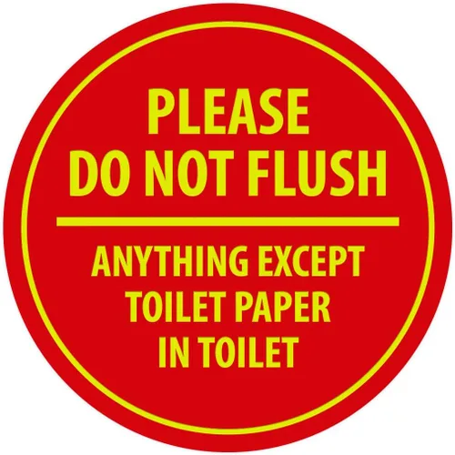 Vista 16 de Signs ByLITA Circle Please Do Not Flush Anything Except - Letrero de pared o puerta de papel higiénico - Cinta adhesiva de espuma de doble cara