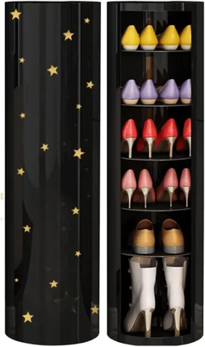 Shelves Shoe Rack 360° Rotating 7 Tier Shoe Cabinet Round Shoe Rack Tower without Door for Entryway Hallway Space Saving Shoe Shelf