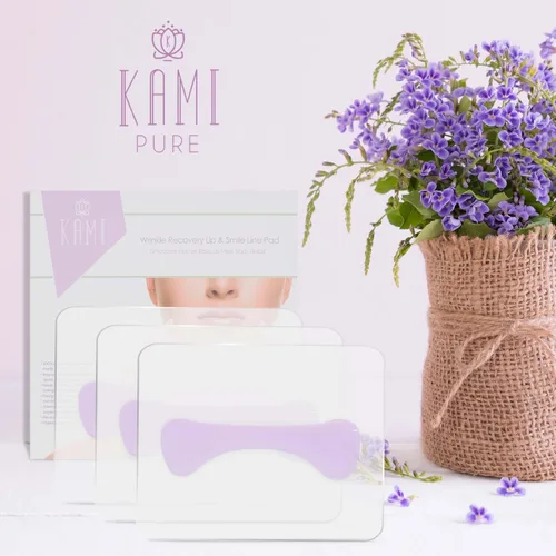 Vista 2 de Kami Pure - Almohadilla de silicona antiarrugas para labios y sonrisas, parche de colágeno reutilizable para arrugas de labios, máscara facial