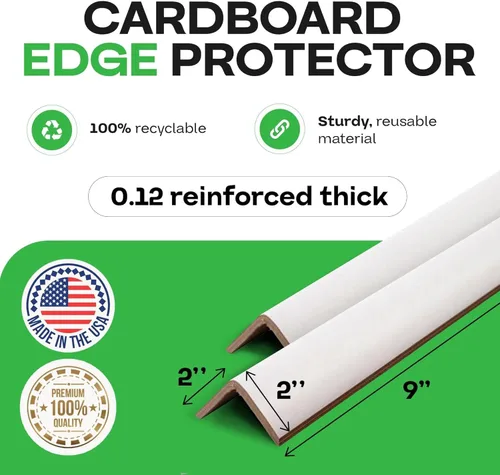 Vista 31 de IDL Packaging Protector de borde de cartón negro de 2 x 2 x 48 pulgadas (paquete de 20) – Protectores de esquinas para envío, almacenamiento