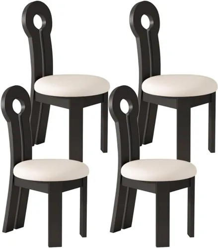 Vista 23 de YVYKFZD Dining Chairs Set, Solid Wood Dining Room Chair, Upholstered Kitchen Chairs, Unique Key-Shaped Living Room Chair, for Offices Bedroom Study