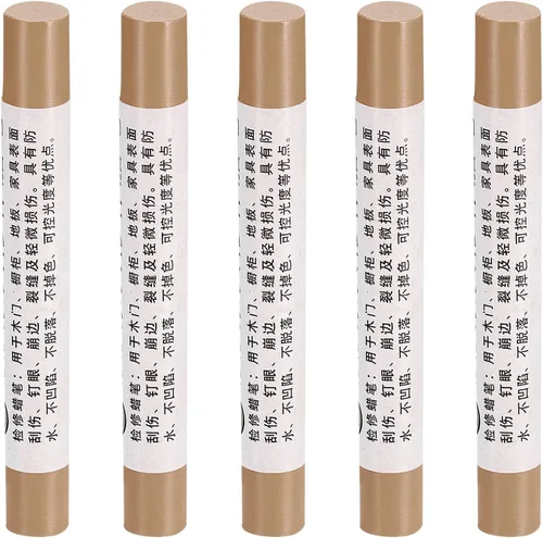 Vista 118 de uxcell Lápices de reparación de muebles, 5 unidades, barra de relleno de cera de madera, marcadores de muebles para retoques - para agujeros