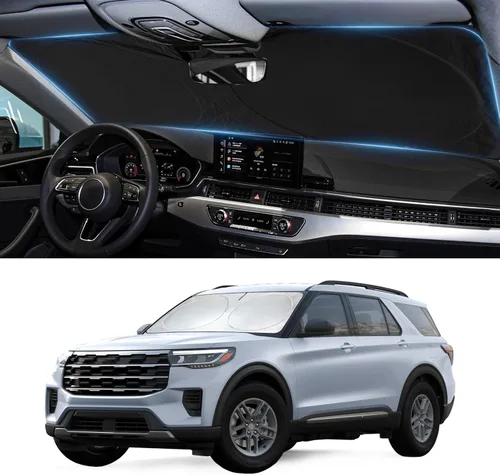 Vista 118 de Parasol plegable para parabrisas, protector reflectante para ventana frontal 210T, bloquea los rayos ultravioleta, accesorios para automóvil, XXL