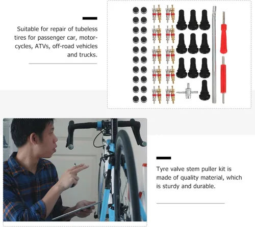 Vista 8 de Levemolo 54pcs Tire Valve Stem Tool Kit with Core Remover and Installer for Car Tire Repair and Maintenance